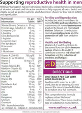 Wellman Conception formula panel with nutritional info and directions