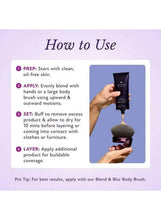 Westmore Beauty body coverage foundation tube applied with hands and sponge applicator