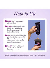 Westmore Beauty waterproof body makeup UAE with application instructions and body brush for flawless skin