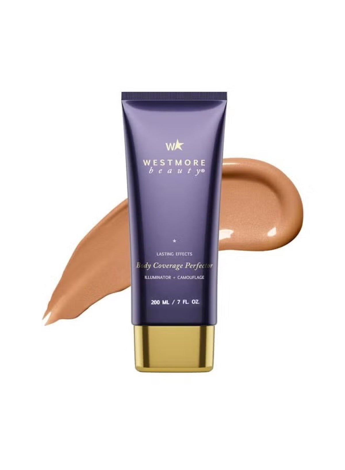 Westmore Beauty waterproof body makeup UAE in a tube with creamy swatch, perfect for all-day coverage