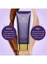 Westmore Beauty body coverage foundation tube over leg skin with golden color