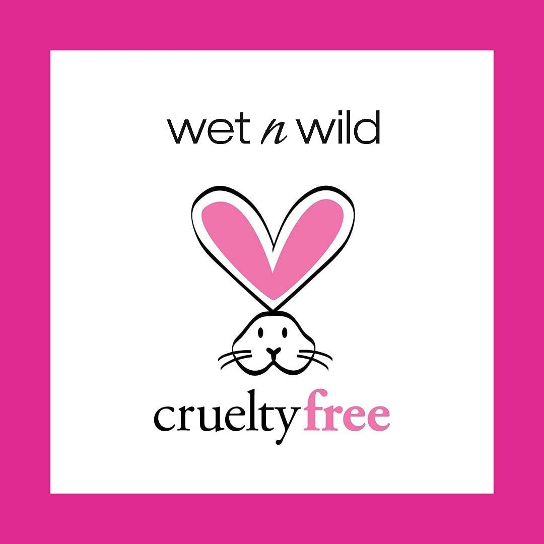 Wet n Wild cruelty free logo with pink heart shaped bunny ears on white background