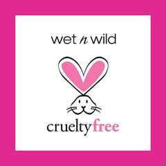 Wet n Wild cruelty free logo with pink heart shaped bunny ears on white background