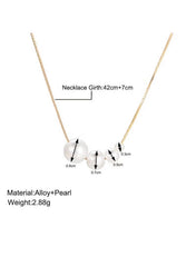 Minimalist Pearl Cluster Pendant Necklace – Gold Tone