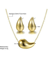Gold Waterdrop Jewelry Set – Necklace & Earrings for Women