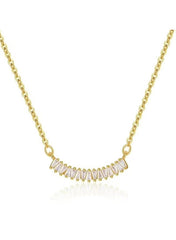 Gold Cubic Bar Pendant Necklace for Women – Minimalist Design