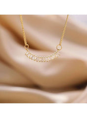 Gold Cubic Bar Pendant Necklace for Women – Minimalist Design