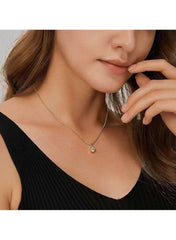 Minimalist Gold Crystal Pendant Necklace for Women