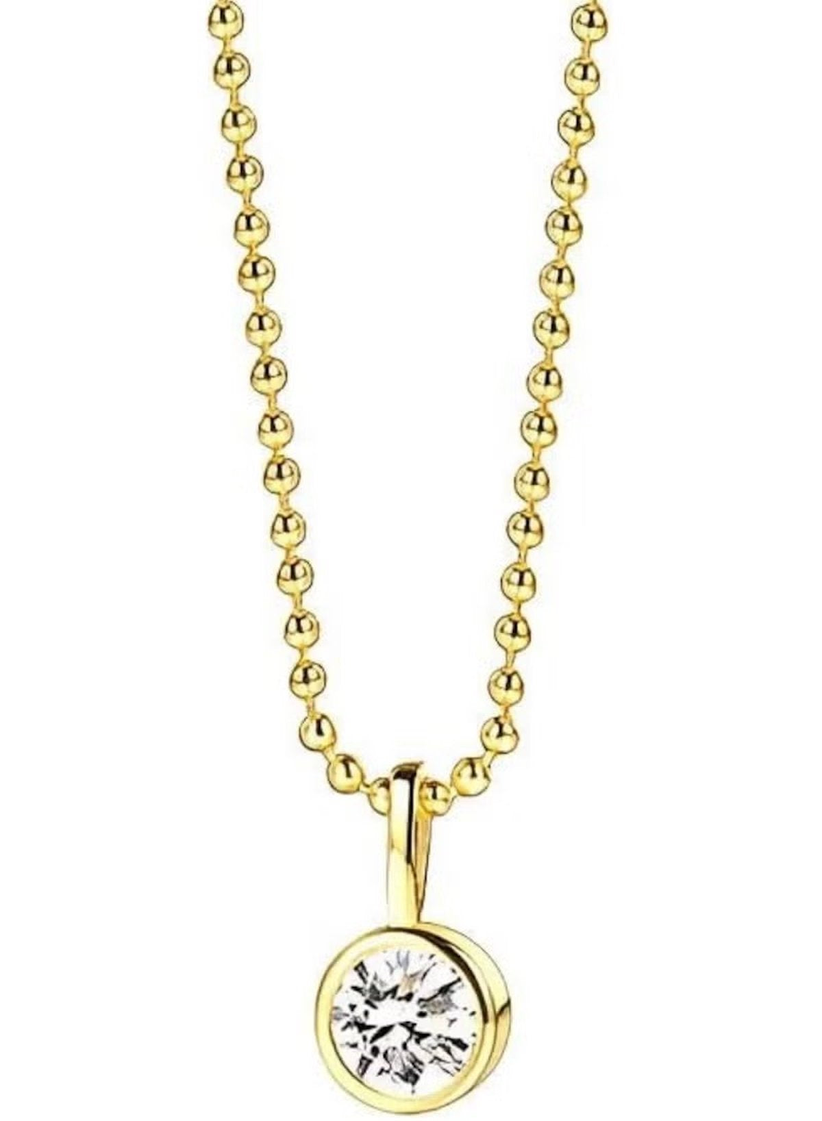 Minimalist Gold Crystal Pendant Necklace for Women