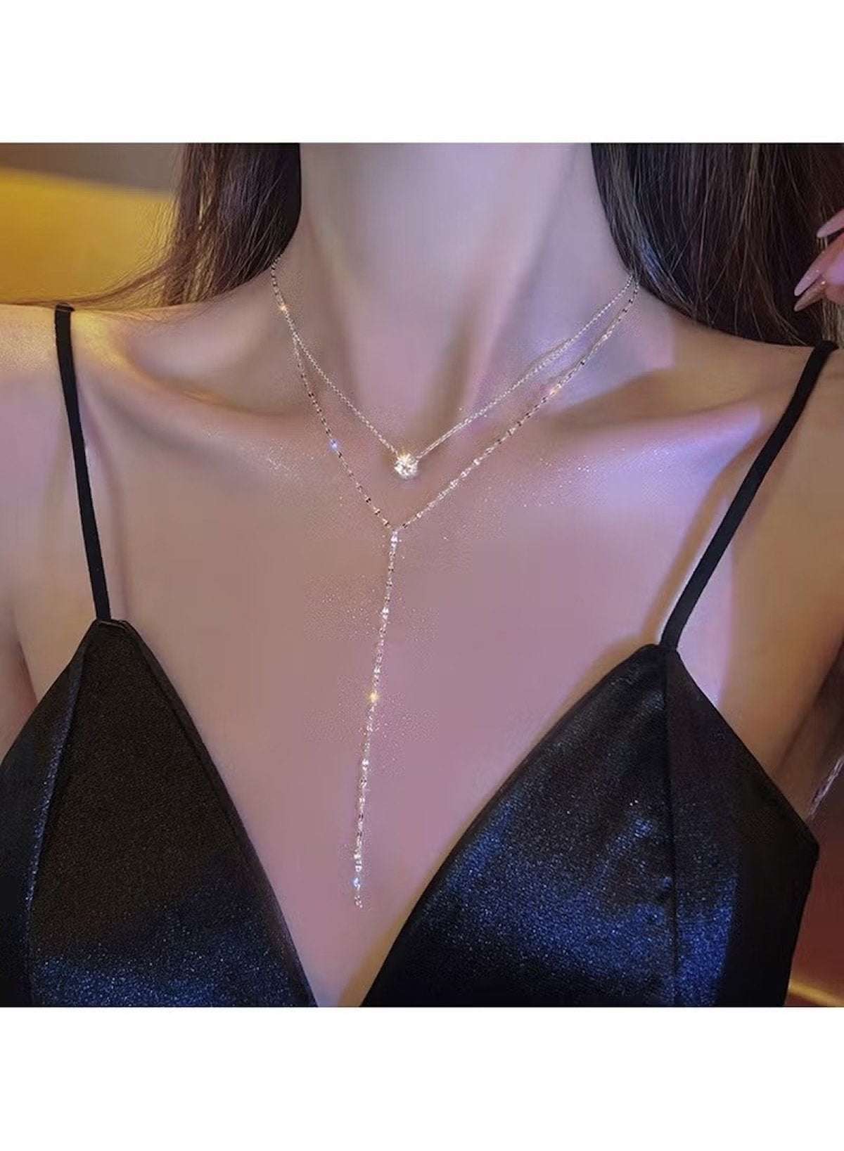Dainty Pearl Drop Lariat Necklace – Y-Shaped Gold Tone