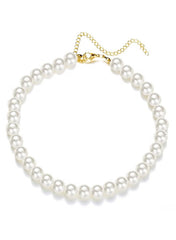 Elegante collar de perlas con cierre de aleación – Blanco, perlas de 1 cm