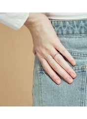 Twist Design Diamond-Inspired Couple Ring – Silver and   Rose Gold Color