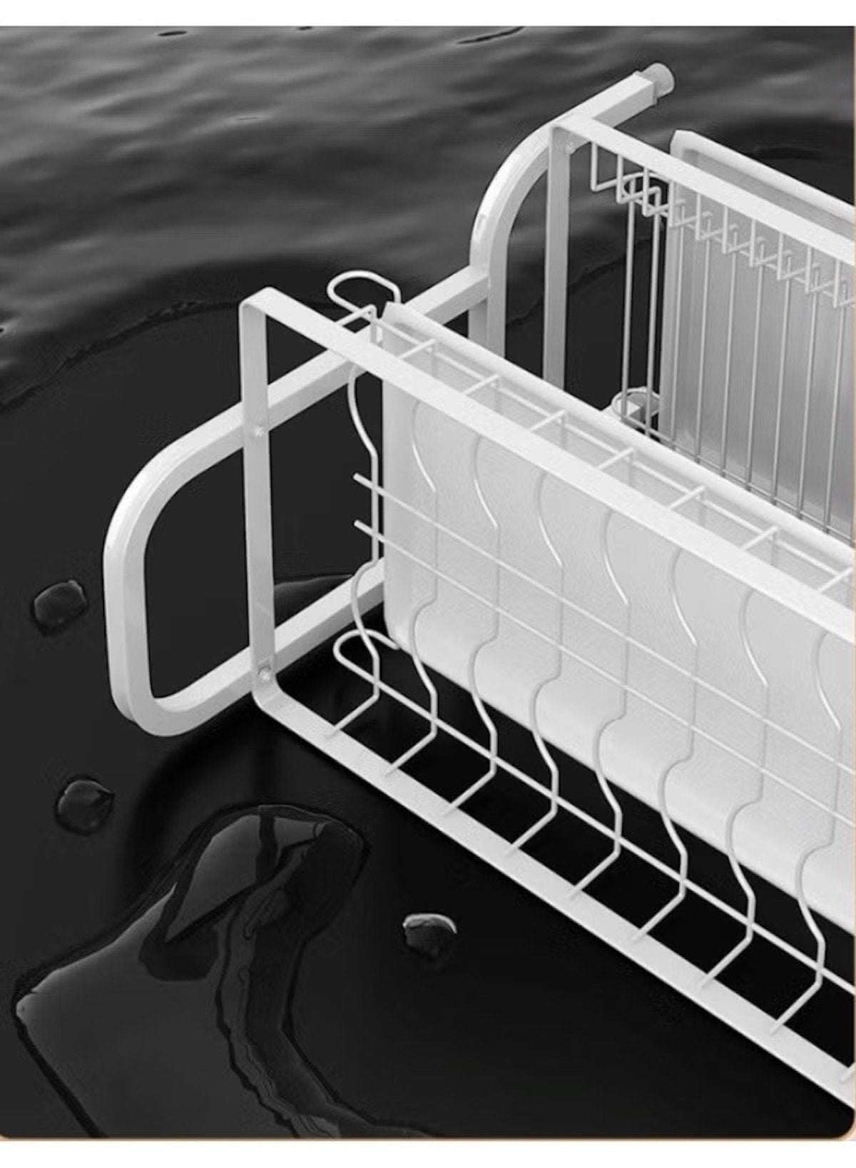 2-Tier Dish Drying Rack with Sink Drainer & Cutlery Shelf – Space-Saving Countertop Organizer