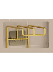 Punch-Free Stainless Steel Rag Rack – Wall-Mounted or Countertop Organizer (silver / Gold Green)