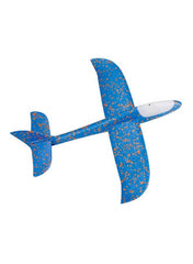 Avión de espuma de 48 cm para lanzar a mano con luces LED – Juguete volador recargable para exteriores. 48 x 16 x 6 cm