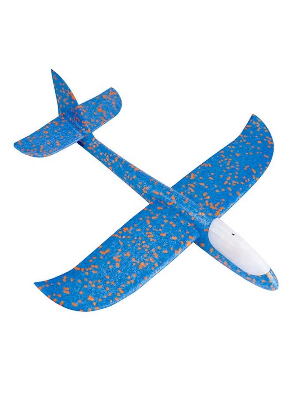 48cm Hand Throwing Foam Airplane with LED Lights – Rechargeable Outdoor Flying Toy.  48x16x6cm