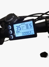 Electric bicycle handlebar display showing speed in km/h