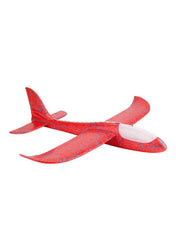 Avión de espuma de 48 cm para lanzar a mano con luces LED – Juguete volador recargable para exteriores. 48 x 16 x 6 cm