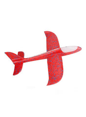 Avión de espuma de 48 cm para lanzar a mano con luces LED – Juguete volador recargable para exteriores. 48 x 16 x 6 cm