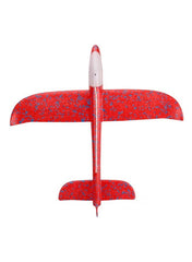 Avión de espuma de 48 cm para lanzar a mano con luces LED – Juguete volador recargable para exteriores. 48 x 16 x 6 cm