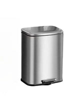 13L stainless steel kitchen bin with soft-close lid, silver tone