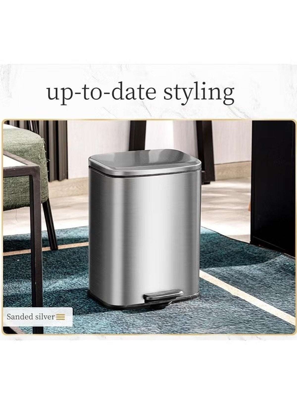 Huitich 13L Kitchen Bin with Soft Close Lid Stainless Steel