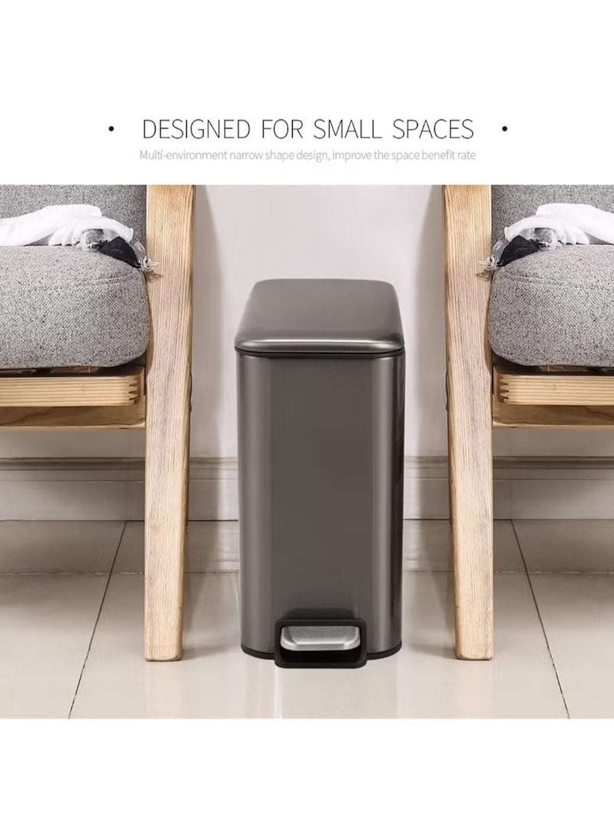 Huitich 13L Kitchen Bin with Soft Close Lid Stainless Steel