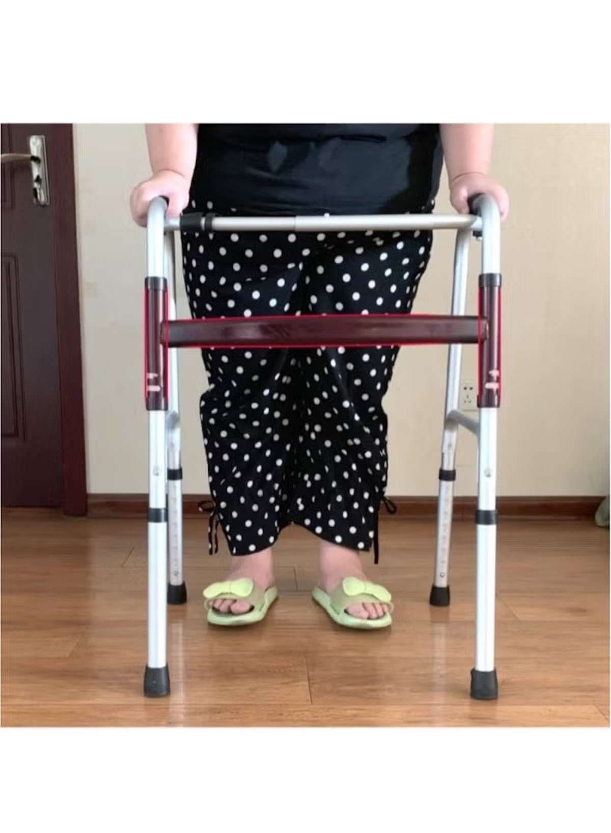 Foldable Telescopic Aluminum Walker – Lightweight Mobility Aid for Elderly & Disabled