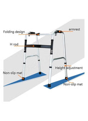 Foldable Telescopic Aluminum Walker – Lightweight Mobility Aid for Elderly & Disabled