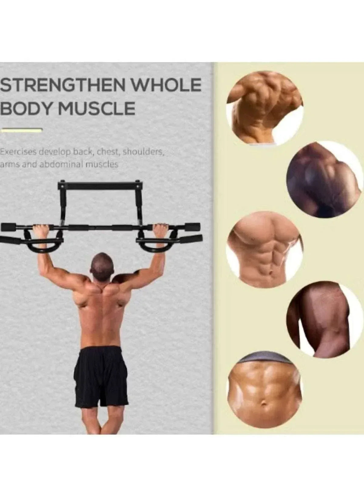 Steel push-up and pull-up bar set with sponge grips for strength training