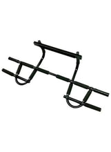 Steel push-up bars set with soft sponge grips in black, curved handles