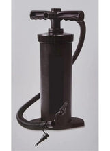 Black hand air pump with integrated handle and stand base