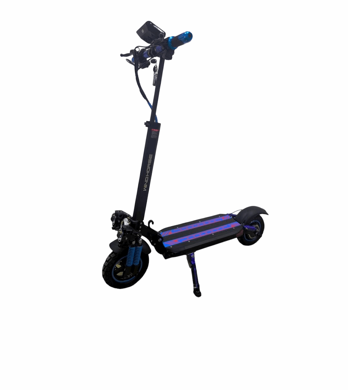 H5 Folding Electric Scooter, 1200W Motor, 48V 13Ah Battery, 50KM/H Max Speed, 30KM Range, 10-Inch Tires, Dual Suspension and Remote Lock with Helmet and Safety Vest