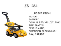 ZS - 381 سيارة دفع للأطفال مزودة بمقبض