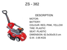 Kids ride-on push car with red body and gray steering console, three-wheel design