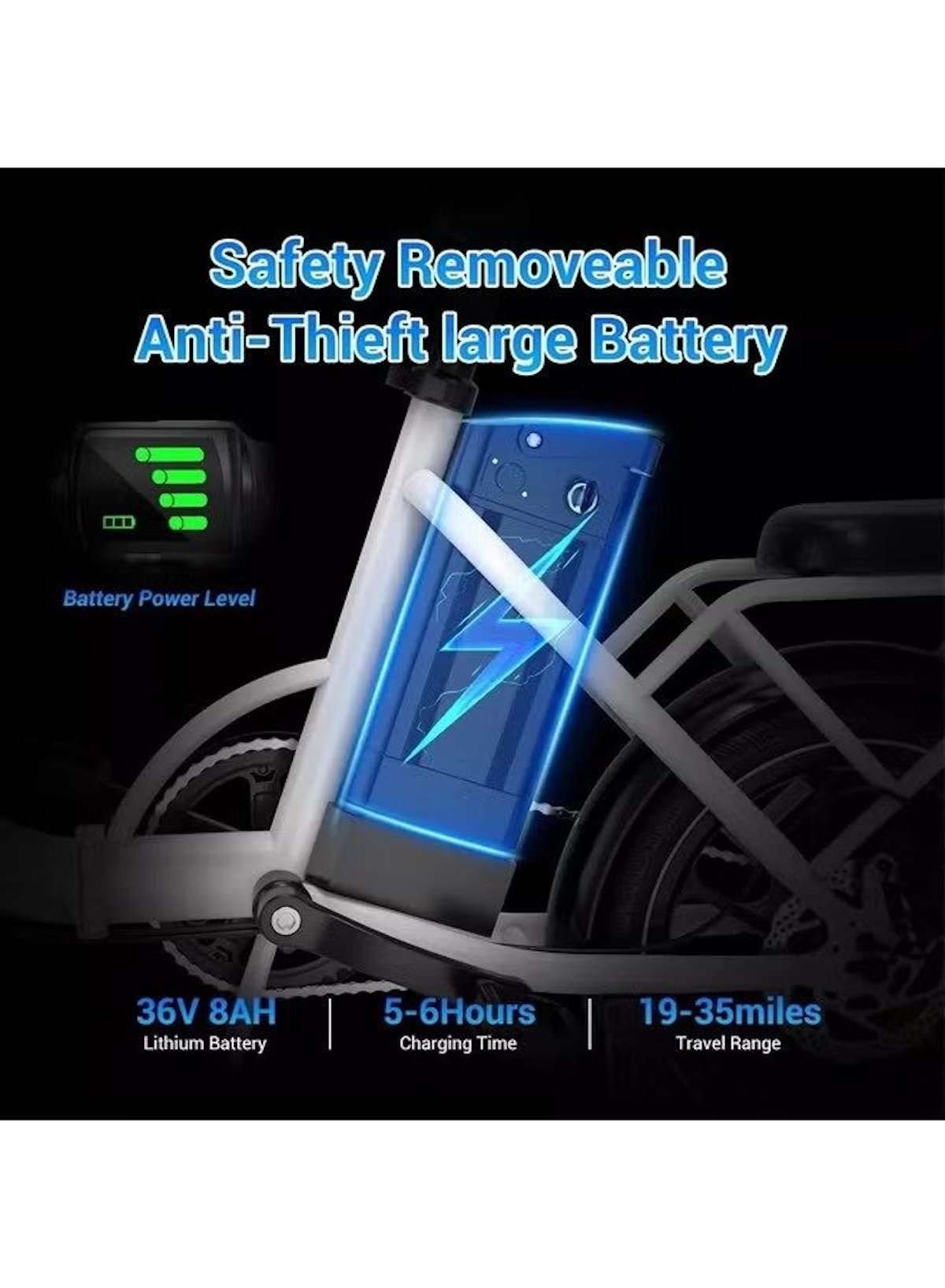 Folding Electric Bike with 350W High Speed Motor, 36V 8AH Battery, 40 KM/H Speed, 35 KM Range, Dual Disk Brakes, Carbon Alloy Frame, 16-Inch Tires, Front Suspension Fork, Portable Electric Bike with Dual Seat, Helmet and Safety Vest