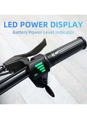 Folding Electric Bike with 350W High Speed Motor, 36V 8AH Battery, 40 KM/H Speed, 35 KM Range, Dual Disk Brakes, Carbon Alloy Frame, 16-Inch Tires, Front Suspension Fork, Portable Electric Bike with Dual Seat, Helmet and Safety Vest