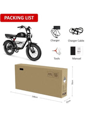 Electric Bike 1000W Motor Power, 48V 21AH Battery, 60 KM/H Max Speed, 20 Inches Fat Tires with Hydraulic Brakes and 80 KM Range in One Charge Off Road E-Bike