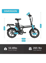 Folding electric scooter side profile with 16-inch tires and folding frame