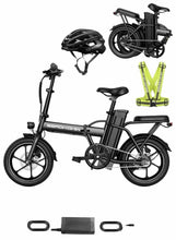 Folding electric scooter in black with handlebar, seat post, and rear wheel