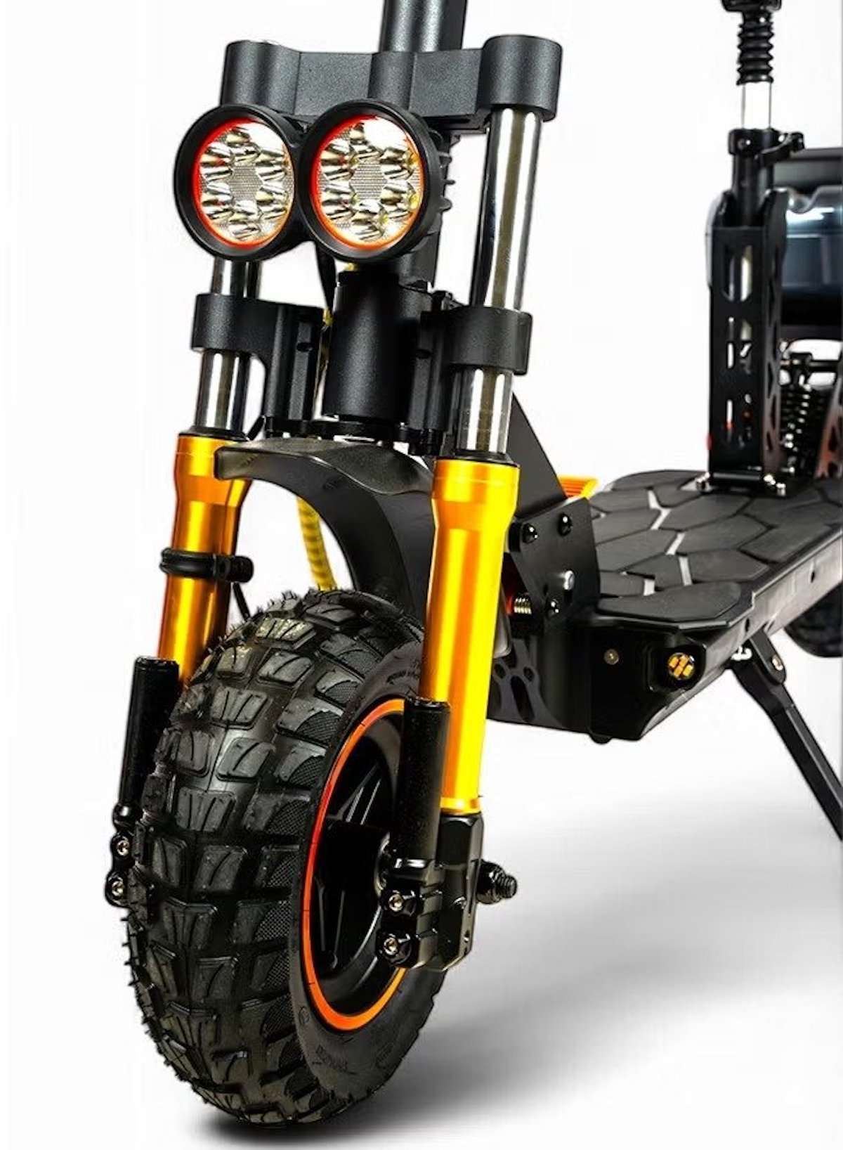 H4 Electric Scooter with 1800W Motor, 48V 13Ah Battery, 50KM/H Speed, 29KM Range, 11 Inches Tires, Dual Suspension, Disc Brakes, Remote Lock System, Storage Box and Seat