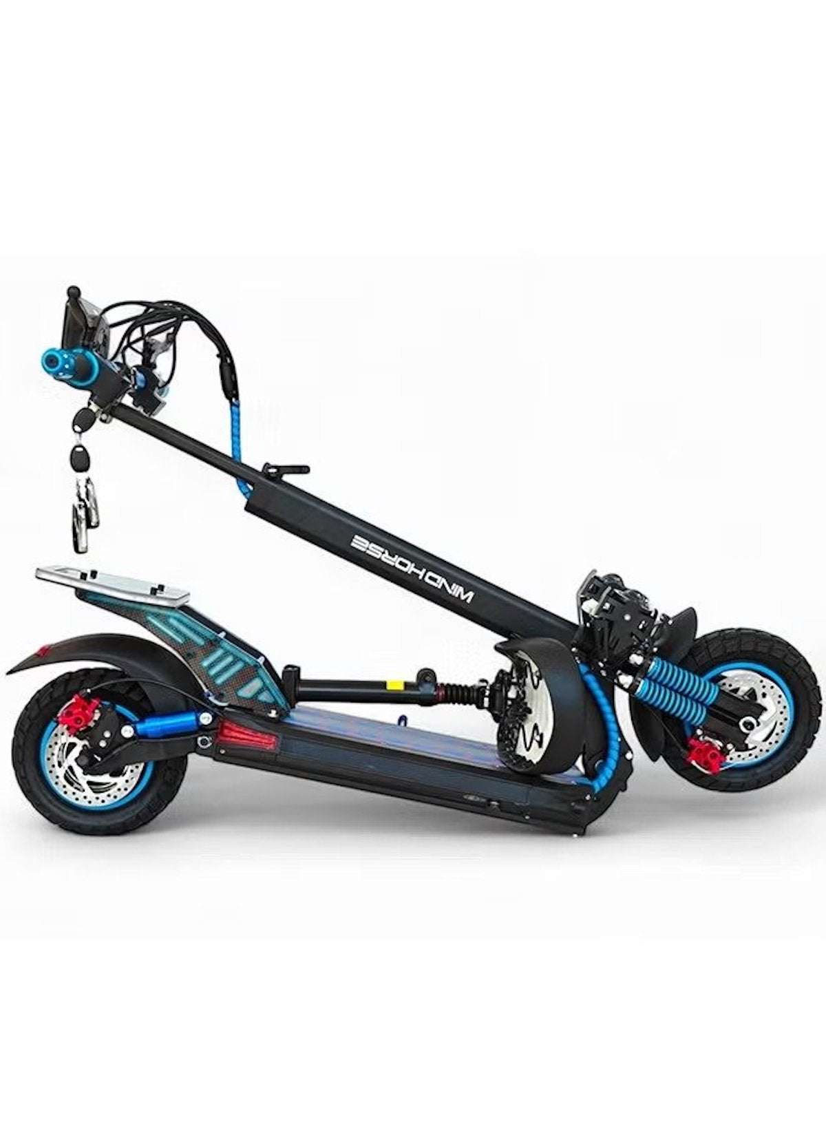 H5 Pro Electric Folding Scooter, 1200W Motor, 48V 18Ah Battery, 41KM Range, Dual Suspension and Remote Lock with Helmet and Safety Vest