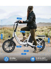 W2B Folding Electric Scooter with 350W High Speed Motor, 36V 8AH Battery, 40 KM/H Speed, 35 KM Range, Dual Disk Brakes, Carbon Alloy Frame, 16-Inch Tires, Front Suspension Fork, Portable Electric Scooter with Dual Seat