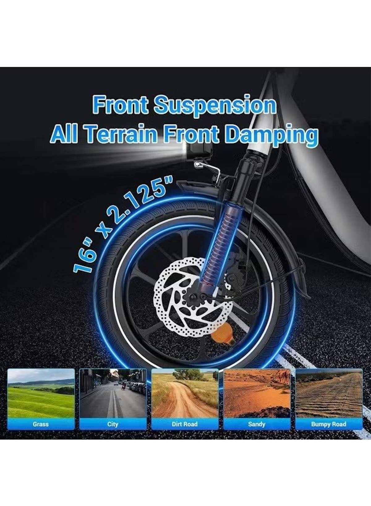 W2B Folding Electric Scooter with 350W High Speed Motor, 36V 8AH Battery, 40 KM/H Speed, 35 KM Range, Dual Disk Brakes, Carbon Alloy Frame, 16-Inch Tires, Front Suspension Fork, Portable Electric Scooter with Dual Seat