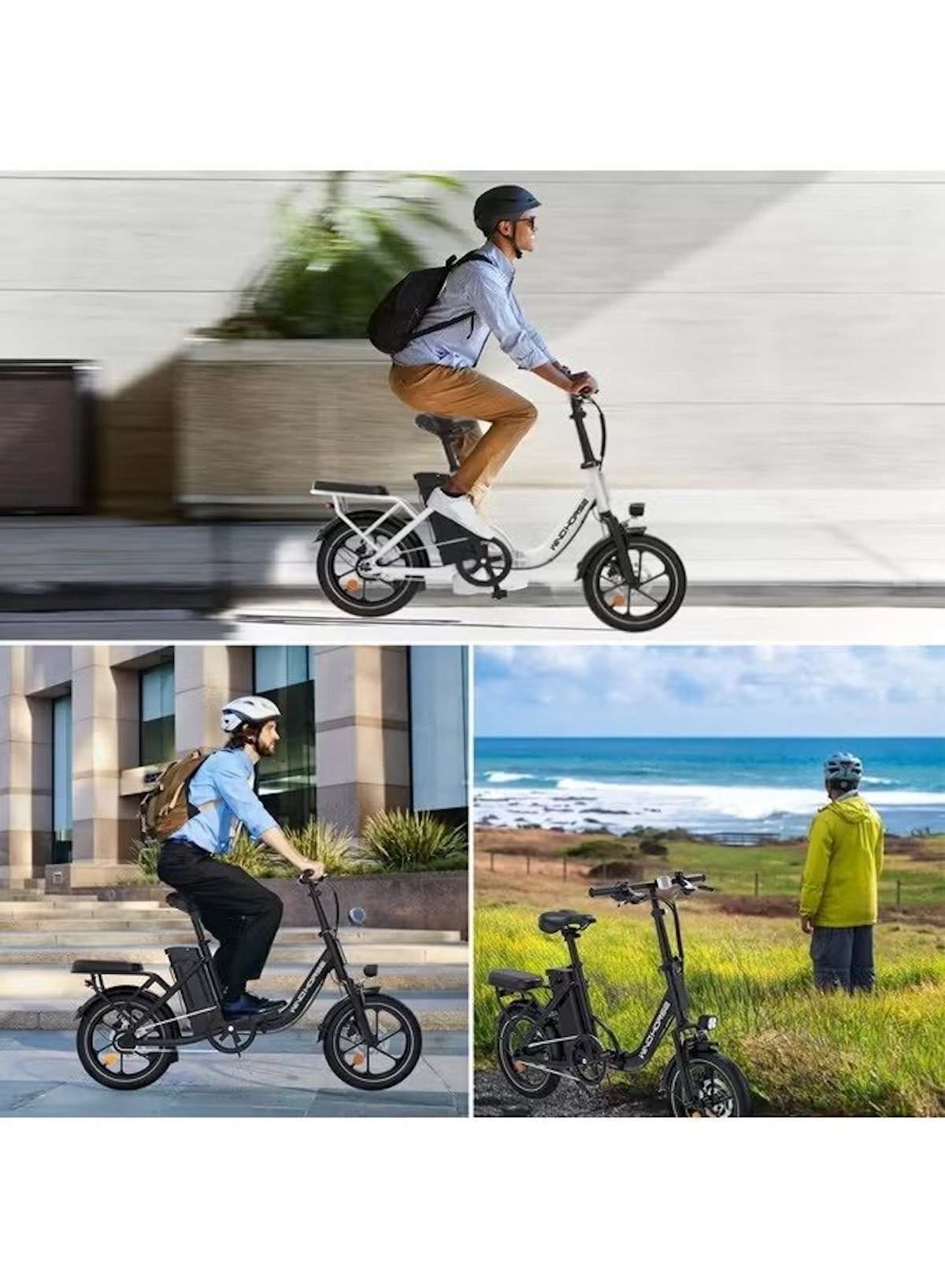 W2B Folding Electric Scooter with 350W High Speed Motor, 36V 8AH Battery, 40 KM/H Speed, 35 KM Range, Dual Disk Brakes, Carbon Alloy Frame, 16-Inch Tires, Front Suspension Fork, Portable Electric Scooter with Dual Seat