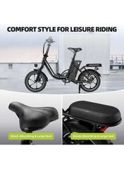 W2B Folding Electric Scooter with 350W High Speed Motor, 36V 8AH Battery, 40 KM/H Speed, 35 KM Range, Dual Disk Brakes, Carbon Alloy Frame, 16-Inch Tires, Front Suspension Fork, Portable Electric Scooter with Dual Seat