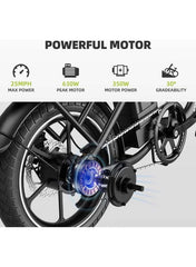 W2B Folding Electric Scooter with 350W High Speed Motor, 36V 8AH Battery, 40 KM/H Speed, 35 KM Range, Dual Disk Brakes, Carbon Alloy Frame, 16-Inch Tires, Front Suspension Fork, Portable Electric Scooter with Dual Seat