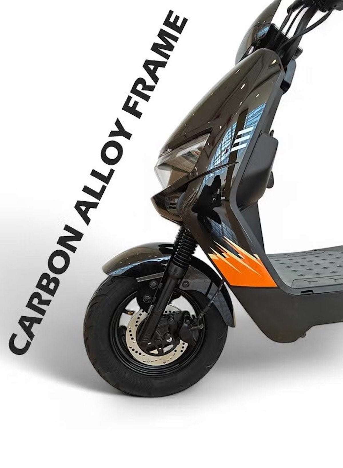 Electric Scooter for Adults with 1500W Motor, 60V 20Ah Battery, 85 km/h Max Speed, 50km Range, Carbon Alloy Frame, Remote Lock, Under-Seat Storage, 14-Inch Tires, Disc Brakes, 3-Speed Modes