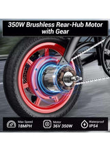 Rear wheel of black electric scooter with red rim and visible motor housing