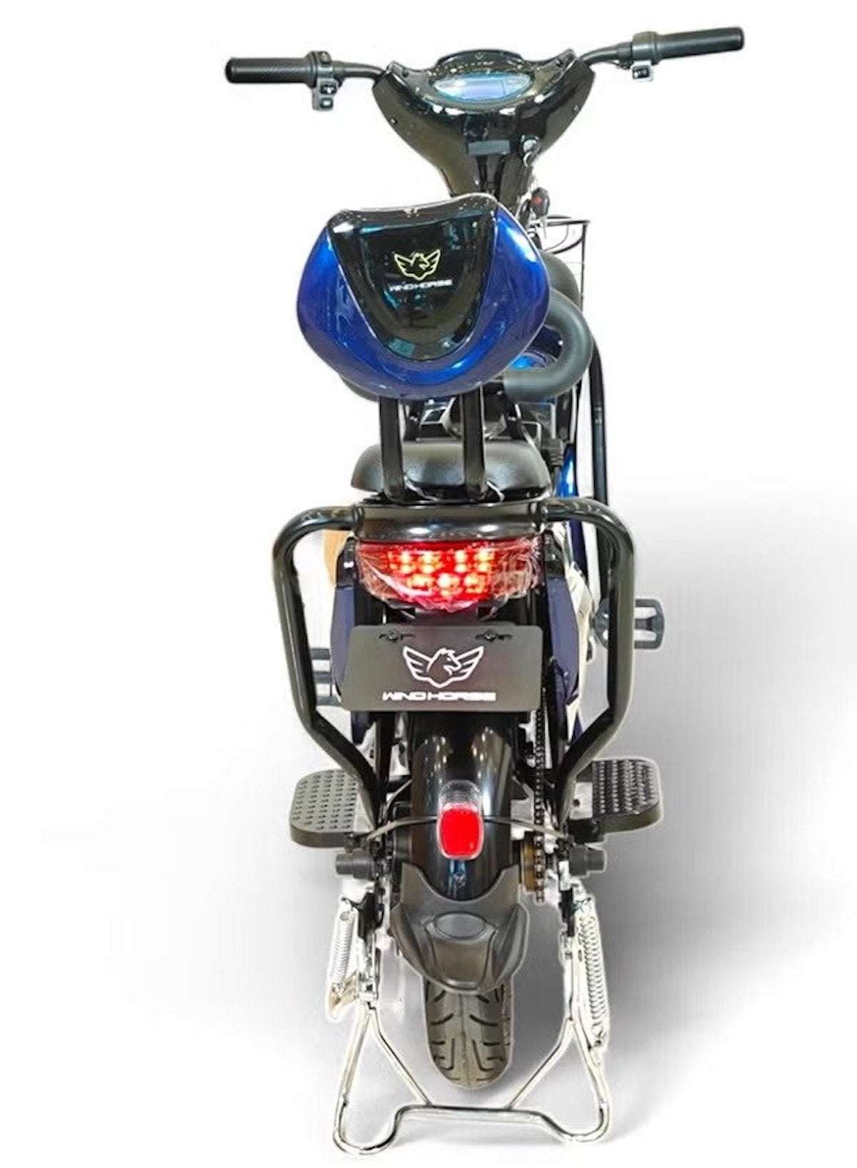 M1 Electric Delivery Bike 400W Motor, 48V 12Ah Battery, 55KM/H Max Speed, Dual Seat, 14 Inches Tires, Front Grocery Basket, Remote Lock Unlock System, Carbon Alloy Frame. 3-Speed Modes E-Bike